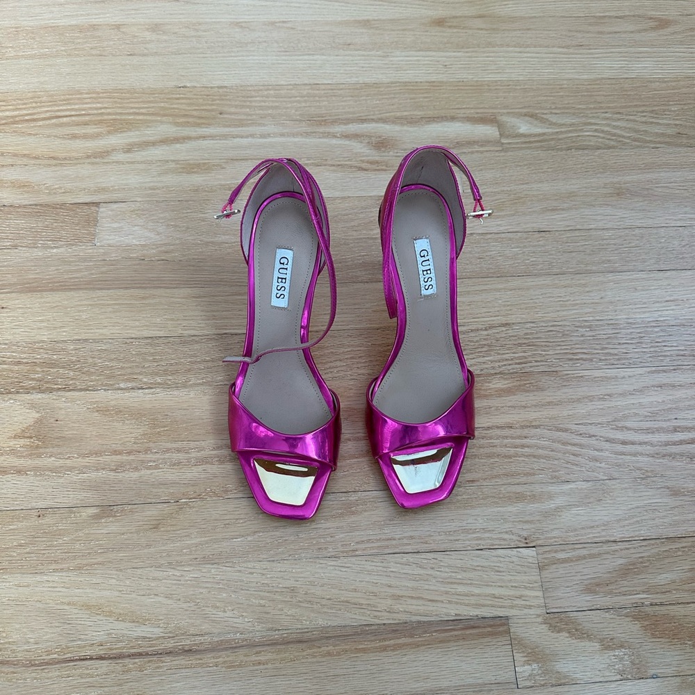 Guess Fuchsia Sella Strappy Heels Sandals